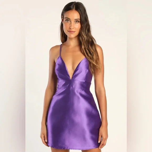 Lulu’s - Glamorous Life Purple Mini Dress NWT - Women’s Size S - Picture 2 of 12